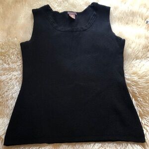 Black sweater tank with accent neckline size M